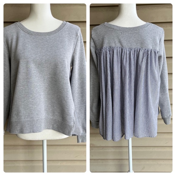 •Kensie• Mixed Media Sweatshirt Top - Size Medium - Picture 1 of 8